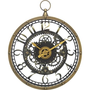 JOPA zegar ścienny w brązowej ramie styl industrialny, Ø 27 cm