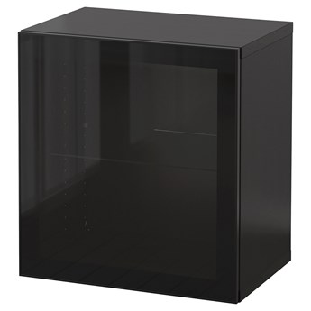 IKEA BESTÅ Kombinacja szafek ściennych, Połysk/czarny/Glassvik, 60x42x64 cm