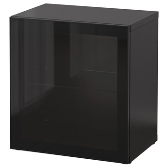 IKEA BESTÅ Witryna, Czarnybrąz/Glassvik czarne/przezroczyste szkło, 60x42x64 cm