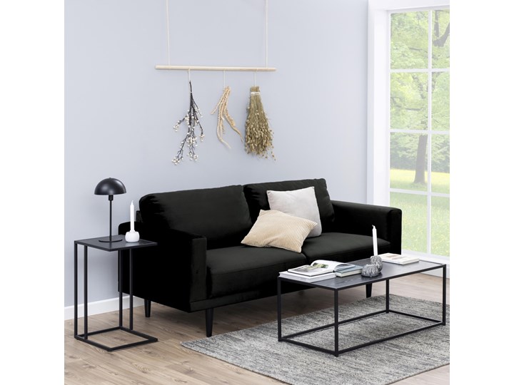 Stolik pomocniczy metalowy czarny 63 cm Styl Skandynawski