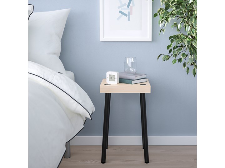 IKEA FRIDNÄS Zestaw stolików/stołków 4 szt, czarny/imit. brzozy Liczba krzeseł 4 krzesła Kategoria Stoły z krzesłami