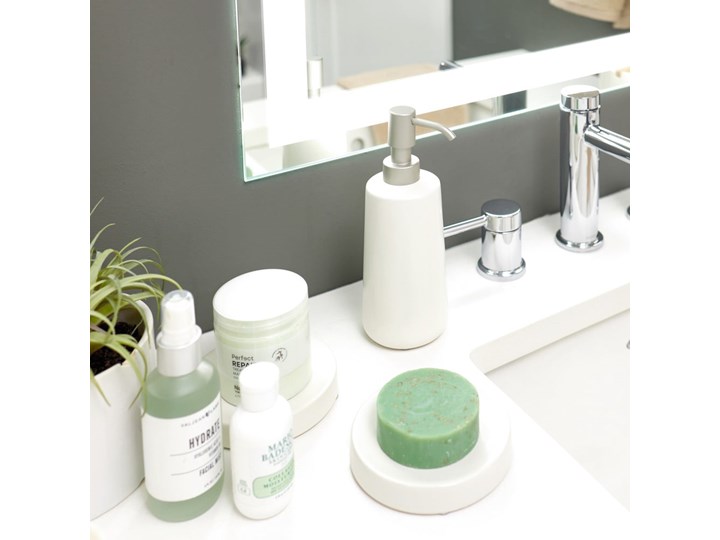 Biała ceramiczna mydelniczka iDesign Eco Vanity Ceramika Mydelniczki Kolor Biały