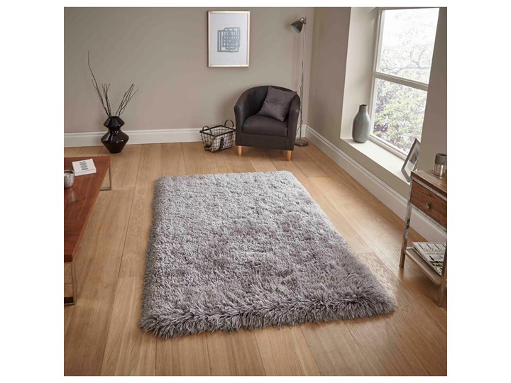 Jasnoszary ręcznie tkany dywan Think Rugs Polar PL Light Grey, 120x170 cm Mikrofibra Dywany Akryl Kategoria Dywany Prostokątny Pomieszczenie Salon