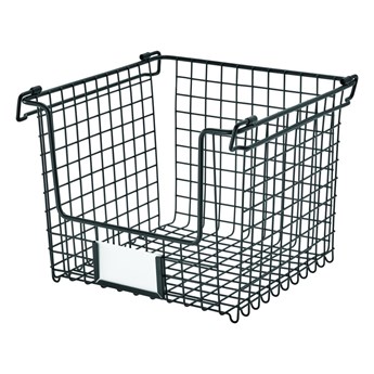 Czarny metalowy koszyk iDesign Classico, 25,5x25,5 cm