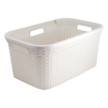 Biały kosz na pranie Curver Style Basket, 45 l
