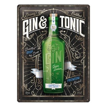 Dekoracyjna tabliczka ścienna Postershop Gin & Tonic