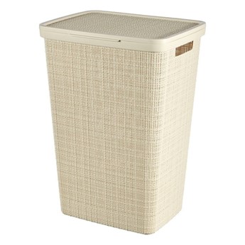 Biały kosz na pranie Curver Jute, 58 l