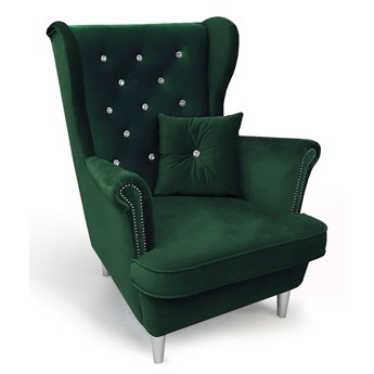 Fotel Uszak Glamour | USZAK 6 Z KRYSZTAŁKAMI - kolory do wyboru