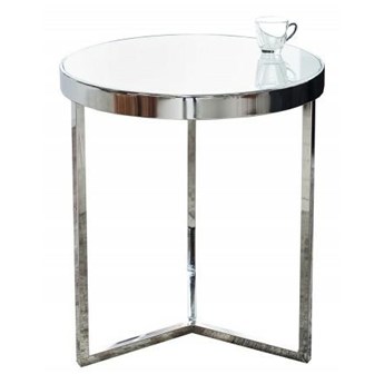 INVICTA stolik ART DECO 50 cm srebrny - szkło, metal