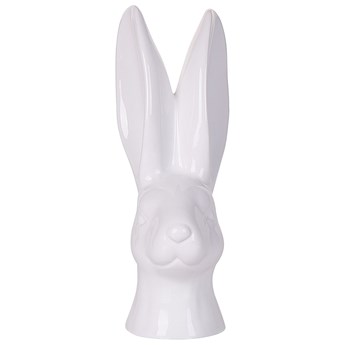 Beliani Dekoracyjna figurka biała ceramiczna głowa królika 26 cm Wielkanocne ozdoby dekoracja do salonu