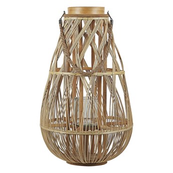 Beliani Lampion dekoracyjny jasny bambusowy 56 cm ozdoba latarenka na świeczkę TONGA