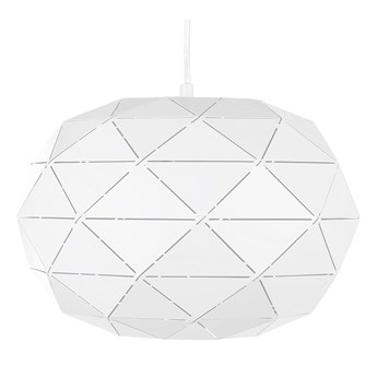 Beliani Lampa wisząca sufitowa biała metalowy geometryczny klosz Skandynawskie oświetlenie do sypialni