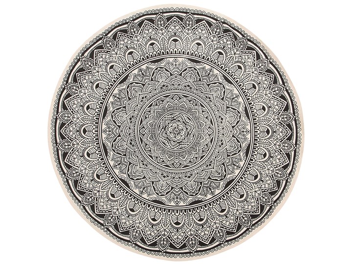 Beliani Dywan czarny bawełniany okrągły ø 120 cm orientalny styl vintage dodatki do salonu Kategoria Dywany Dywany 120x120 cm Bawełna Pomieszczenie Sypialnia