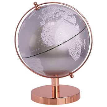 Beliani Figurka dekoracyjna globus srebrny 20 cm