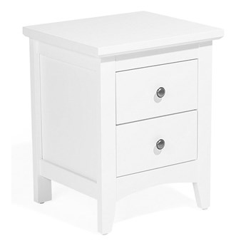 Beliani Szafka nocna biała 56 x 44 cm dwie szuflady styl klasyczny