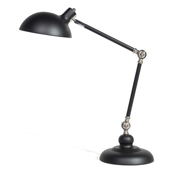 Beliani Lampa biurkowa czarna metalowa 80 cm regulowane ramię klosz nowoczesna