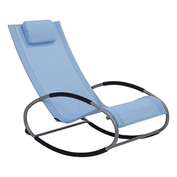 Beliani Leżak ogrodowy niebieski krzesło bujane ogrodowe na płozach