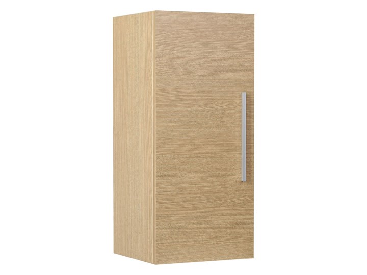 Beliani Szafka wisząca jasne drewno 40 x 35 x 88 cm 3 półki wysoka nowoczesna Wysokość 40 cm Wiszące Głębokość 35 cm Płyta MDF Aluminium Szerokość 40 cm Kategoria Szafki stojące
