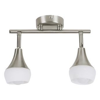 Beliani Lampa ścienna srebrna metalowa ze szklanym kloszem 2-punktowa kinkiet regulowana styl industrialny