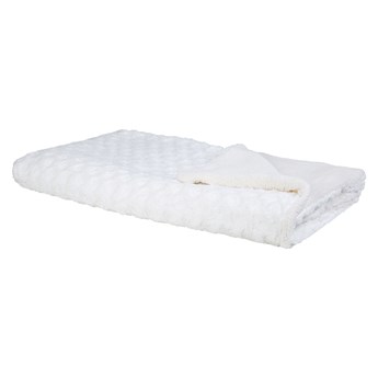 Beliani Narzuta na łóżko biała 200 x 220 cm fakturowana