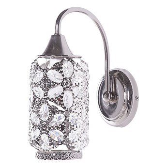 Beliani Lampa ścienna wzór kwiatowy srebrna metalowa kinkiet styl romantyczny glam
