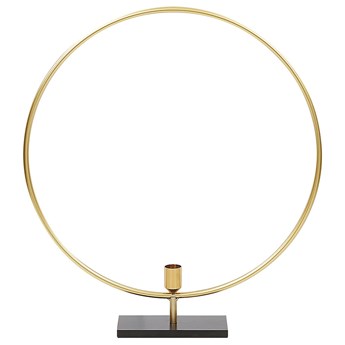 Beliani Świecznik złoty metalowy 45 cm ozdoba koło dekoracja na stół styl glam