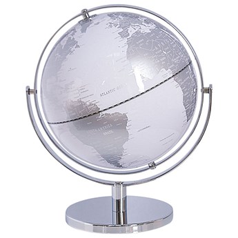 Beliani Figurka dekoracyjna globus srebrny 22 cm