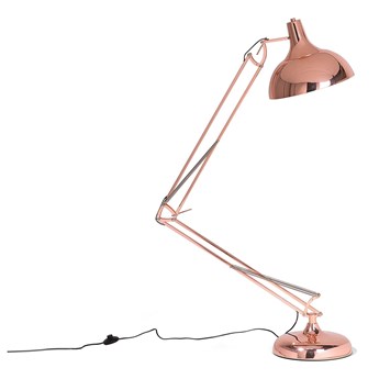 Beliani Lampa podłogowa stojąca miedziana metalowa ruchome ramie 180 cm industrialny design do salonu i sypialni