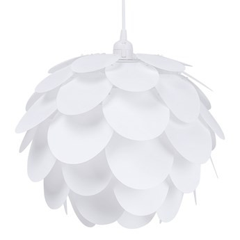 Beliani Lampa wisząca biała tworzywo sztuczne kula w kształcie kwiatu 1 źródło światła