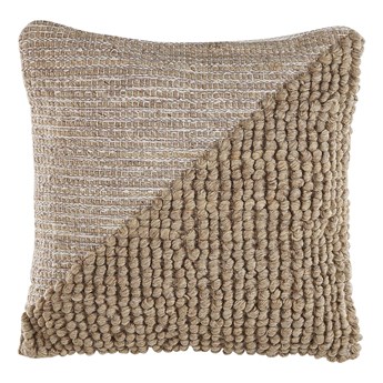 Beliani Poduszka dekoracyjna beżowa bawełniana 45 x 45 cm zdejmowana poszewka teksturowana z wypełnieniem
