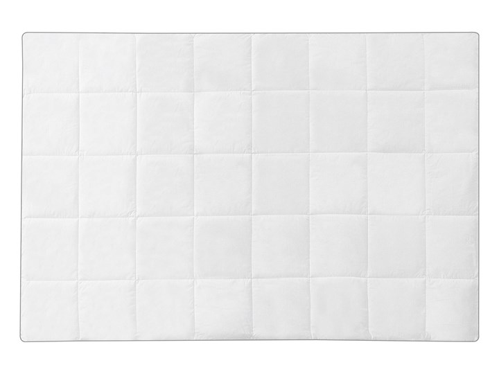 Beliani Kołdra całoroczna biała bawełniana 135 x 200 cm wypełnienie z mikrofibry podwójna spinana dwuczęściowa z szara satynowa lamówką Kolor Biały 155x220 cm Syntetyczna 135x200 cm Kategoria Kołdry