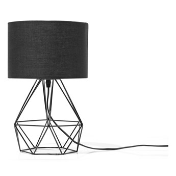 Beliani Lampa stołowa czarna metalowa 35 cm geometryczna ażurowa okrągły abażur nowoczesna