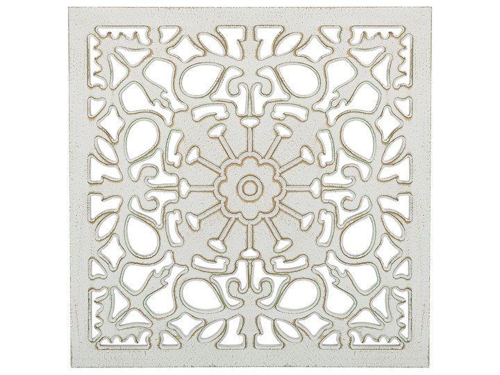 Beliani Dekoracja ścienna biała MDF 38 x 38 cm styl orientalny