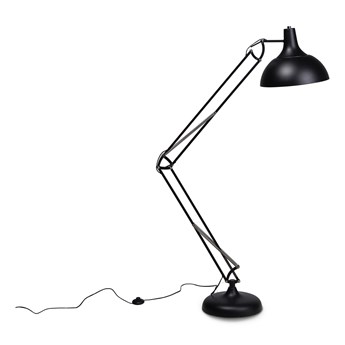 Beliani Lampa podłogowa stojąca czarna metalowa ruchome ramie 180 cm Skandynawski design do salonu i sypialni