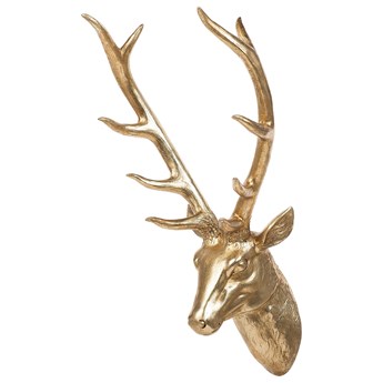 Beliani Dekoracja na ścianę złota wisząca głowa jelenia poroże 67 cm