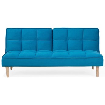 Beliani Sofa rozkładana niebieska 3-osobowa z funkcją spania styl skandynawski