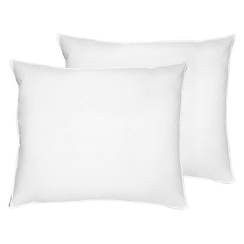 Beliani Zestaw 2 poduszek bawełnianych puchowych biały 50 x 60 cm średnio miękka prostokątna