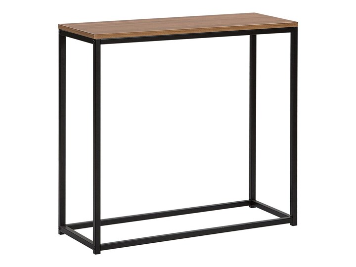 Beliani Konsola blat ciemne drewno czarne metalowe nogi styl nowoczesny industrialny salon sypialnia korytarz Głębokość 30 cm Płyta MDF Szerokość 80 cm Kategoria Konsole
