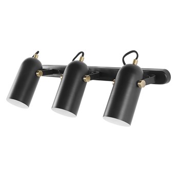Beliani Lampa ścienna czarna metalowa regulowany klosz 3-punktowa styl industrialny do sypialni salonu