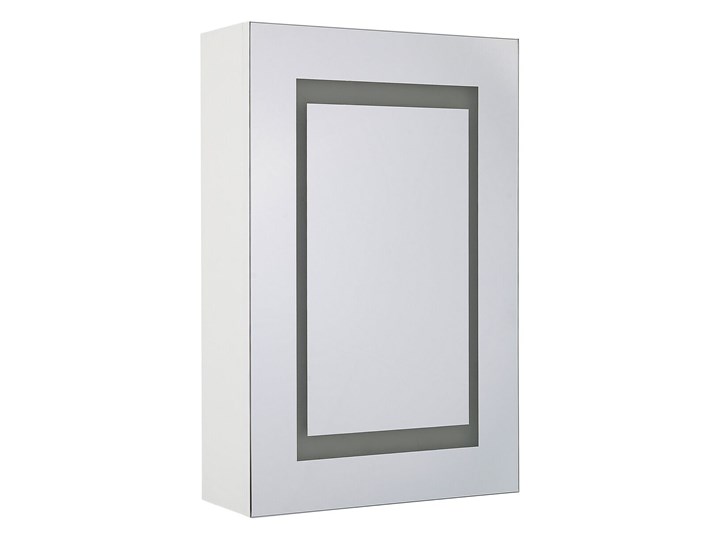 Beliani Szafka wisząca z lustrem i oświetleniem LED biała 40 x 60 cm nowoczesna Szkło Szafki Wiszące Kolor Biały Płyta MDF Kategoria Szafki stojące