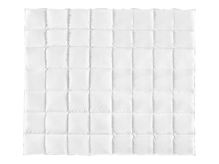 Beliani Kołdra biała bawełniana 200 x 220 cm przeszywana w kwadraty z wypełnieniem z kaczego puchu pościel sypialnia Puchowa Kolor Biały 155x220 cm 200x220 cm Kategoria Kołdry