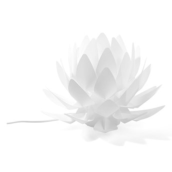 Beliani Lampa stołowa biała 30 cm dekoracyjna klosz w kształcie kwiatu nowoczesna