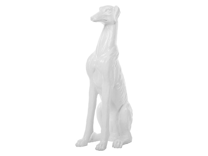 Beliani Figura dekoracyjna podłogowa biała pies chart 80 cm Zwierzęta Kolor Biały