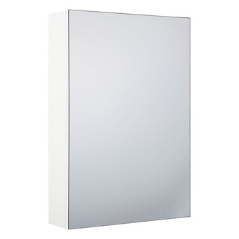 Beliani Szafka wisząca z lustrem biała 40 x 60 cm nowoczesna