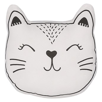 Beliani Poduszka dla dzieci czarno-biała materiałowa z wypełnieniem kot maskotka przytulanka