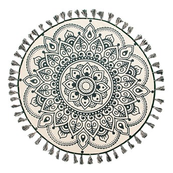 Beliani Dywan kremowy bawełniany okrągły orientalny ø 120 cm IRICE