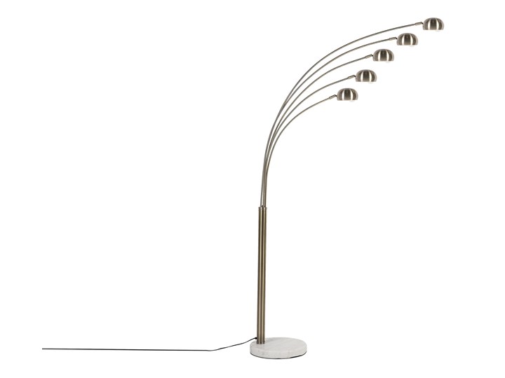 Beliani Lampa stojąca złota metalowa 210 cm 5-punktowa regulowane klosze nowoczesna Lampa do czytania Kolor Złoty Lampa z regulacją wysokości Lampa łukowa Lampa z kloszem Styl Vintage