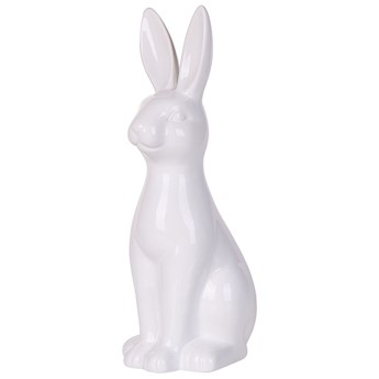 Beliani Figurka dekoracyjna ceramiczna biała ozdoba Wielkanocna do salonu wysoka 39 cm stojąca