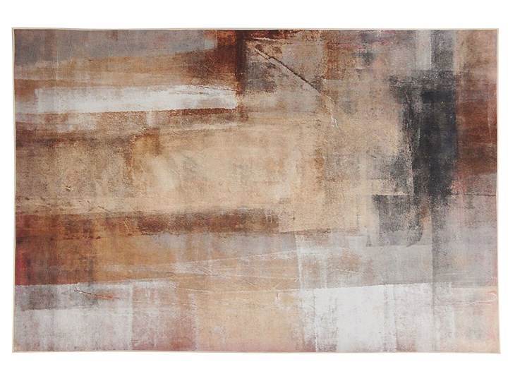 Beliani Dywan beżowy 140 x 200 cm krótkowłosy abstrakcyjny wzór 140x200 cm Poliester Dywany Prostokątny Pomieszczenie Salon