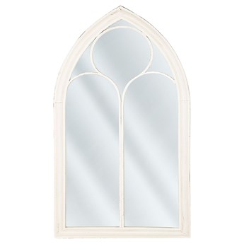 Beliani Lustro ścienne wiszące białe kształt okna nowoczesne łazienka salon